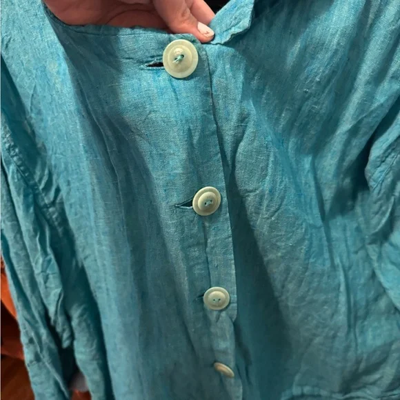 flax blue button down - Picture 3 of 4